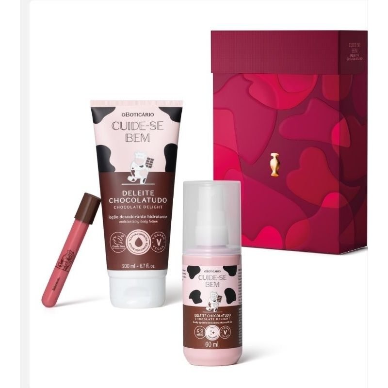 KIT CHOCOLATUDO (LOÇÃO, SPLASH E GLOSS)